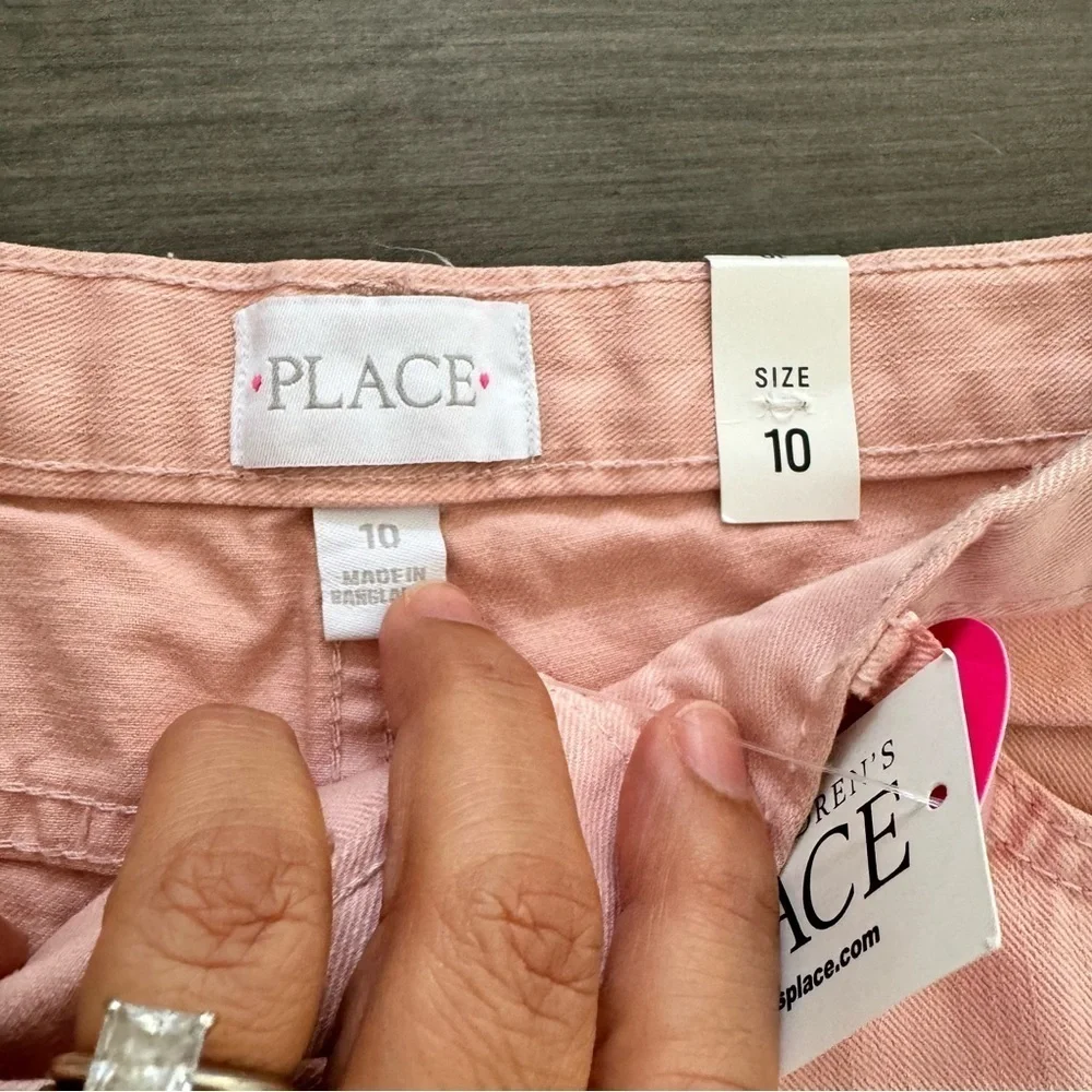 The Children”s Place girls pink destroyed shorts raw hem size 10 NWT